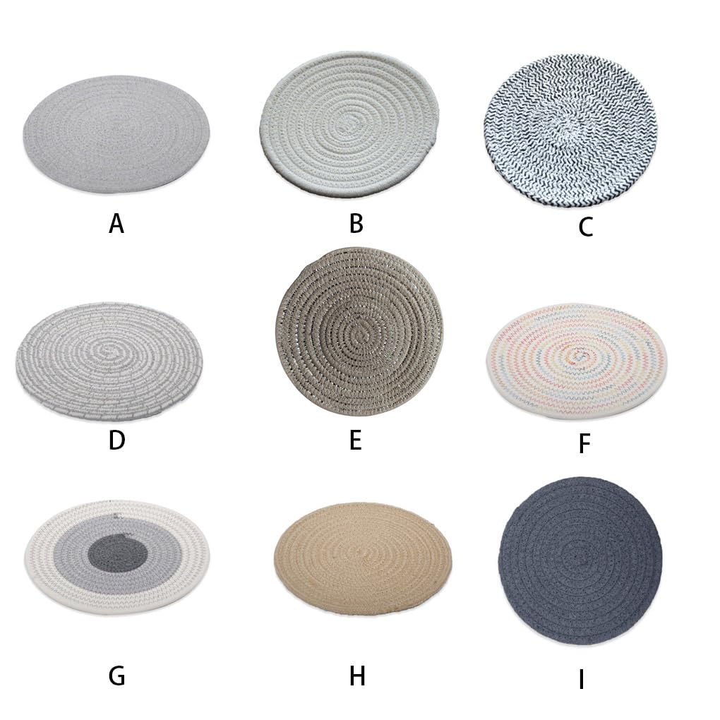 10er Set Pfannenhalter Gewebte Baumwolle Hot Pad Küchenbedarf Ofenhandschuh Hitzebeständige Matte Esszubehör Utensilien-Topfständer Warmweiß ca.24cm