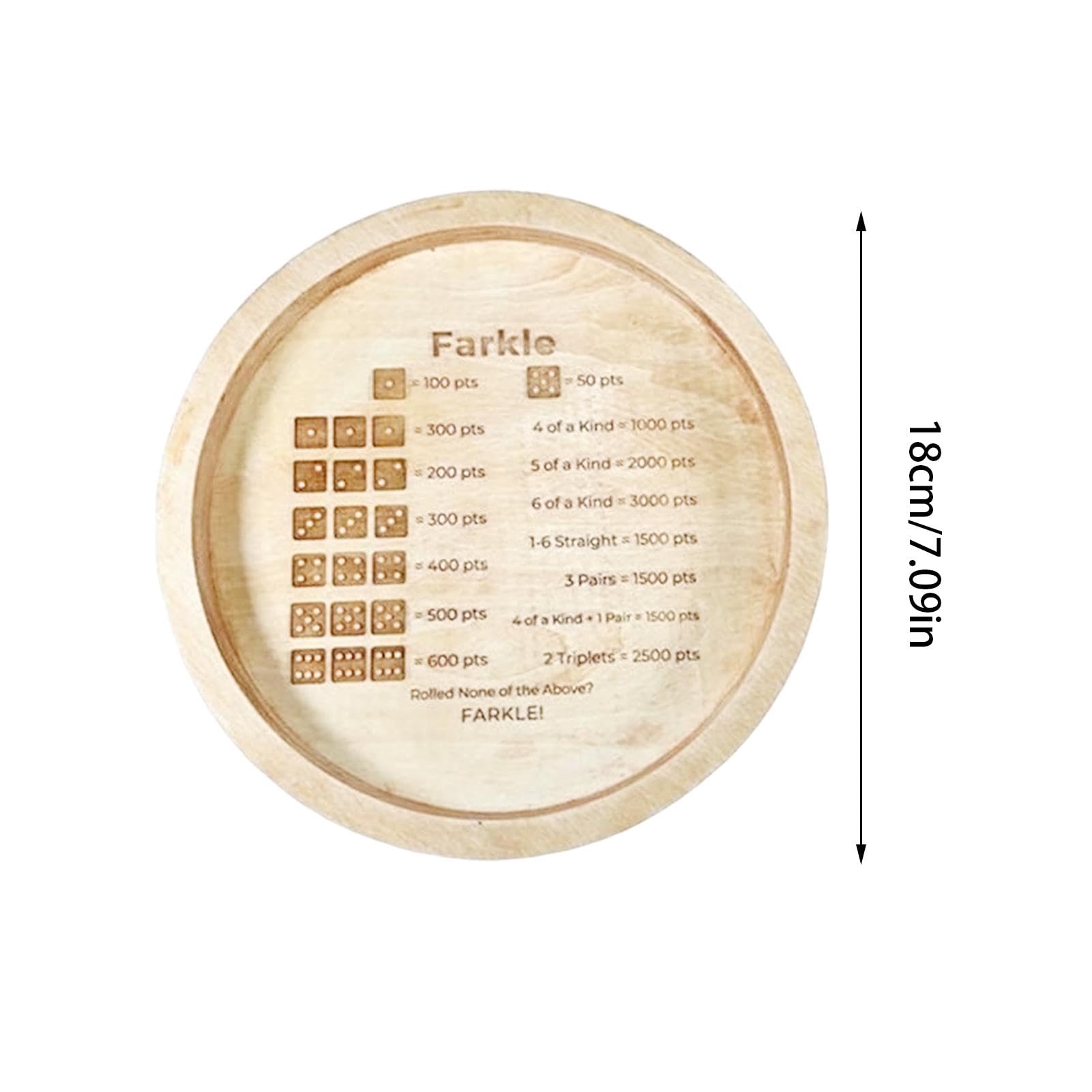 Juego De Dados Farkle Con Bandeja De Madera De 30 Cm – Incluye 6 Dados Perla, Bloc De Puntuación, 4 Marcadores Y Bolsa De Tela, Ideal Para Noches De Juego En Familia
