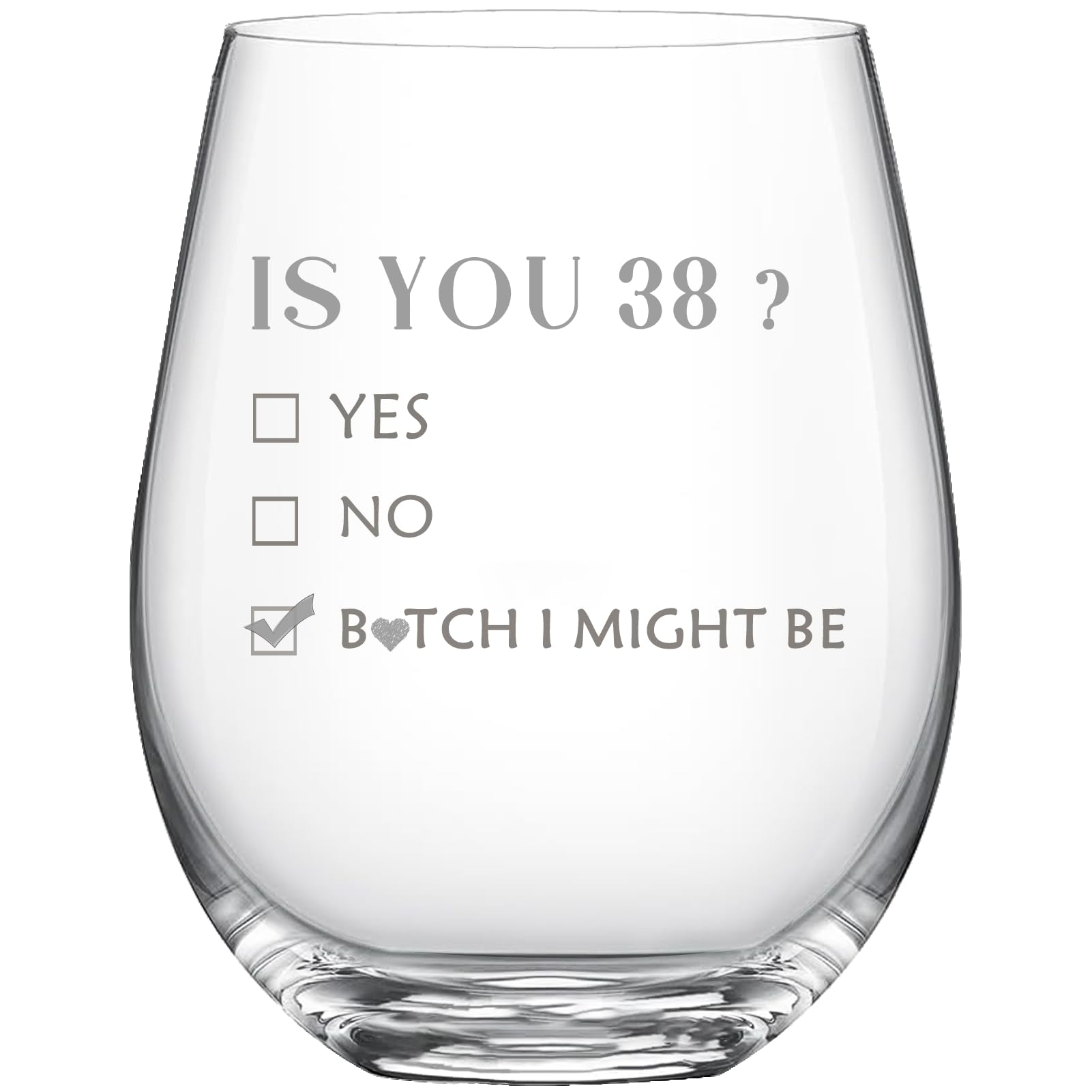 1988 38th Birthday Gifts Wine Glass for Women Her with Gift Box Packaging