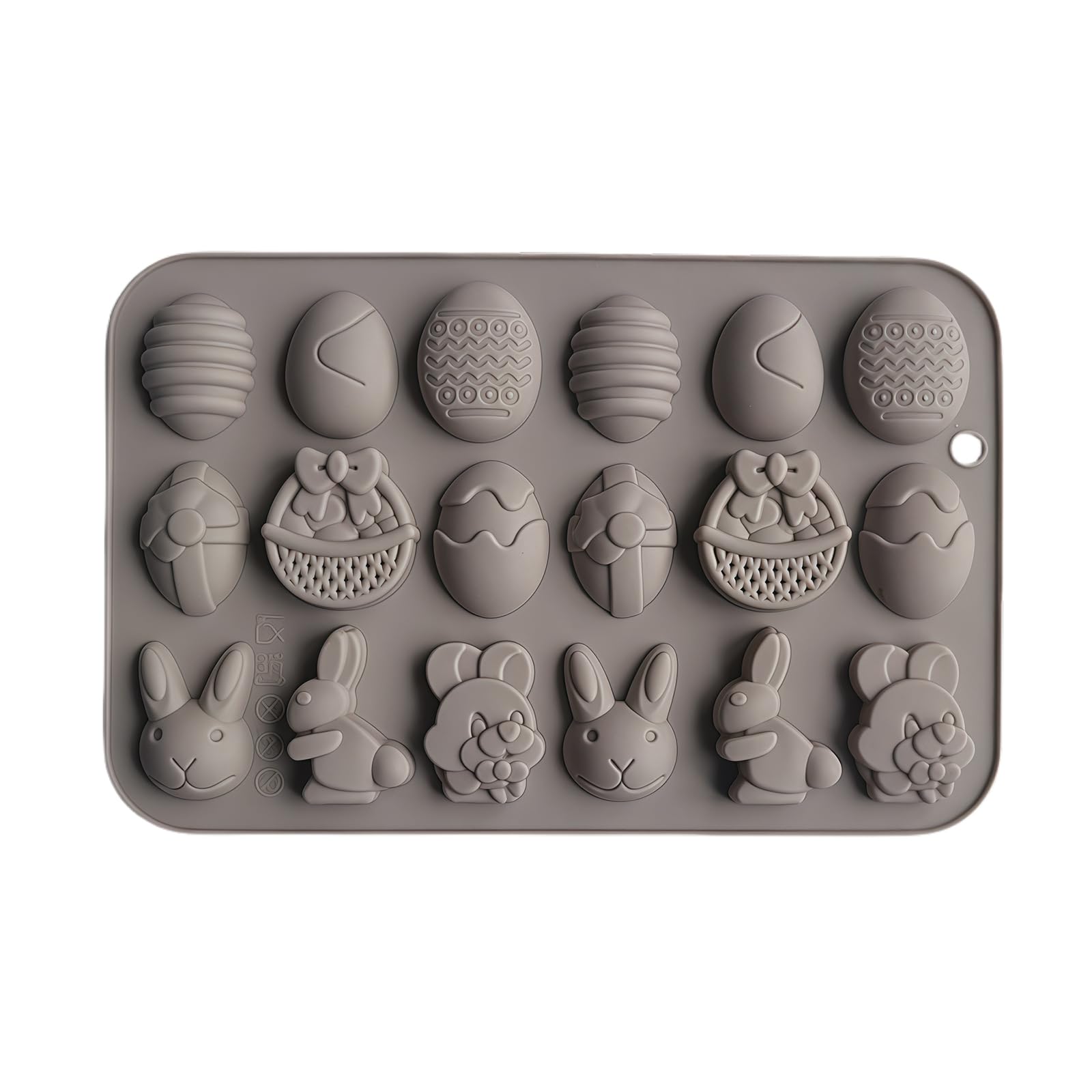 ATRYG 18 Cavity Easters Bunnies Eggs Chocolate Silicones Mold for Baking Food Grade Easy Releases Design