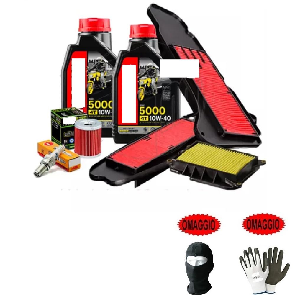 COMPATIBILE CON KYMCO X-TOWN 125 TAGLIANDO-MANUTENZIONE COMPLETO MOTORE MOTO CAMBIO LUBRIFICANTE 5000 10W40 4 TEMPI CON TECNOLOGIA HC-TECH+FILTRO OLIO+F.ARIA+CANDELA FAI DA TE
