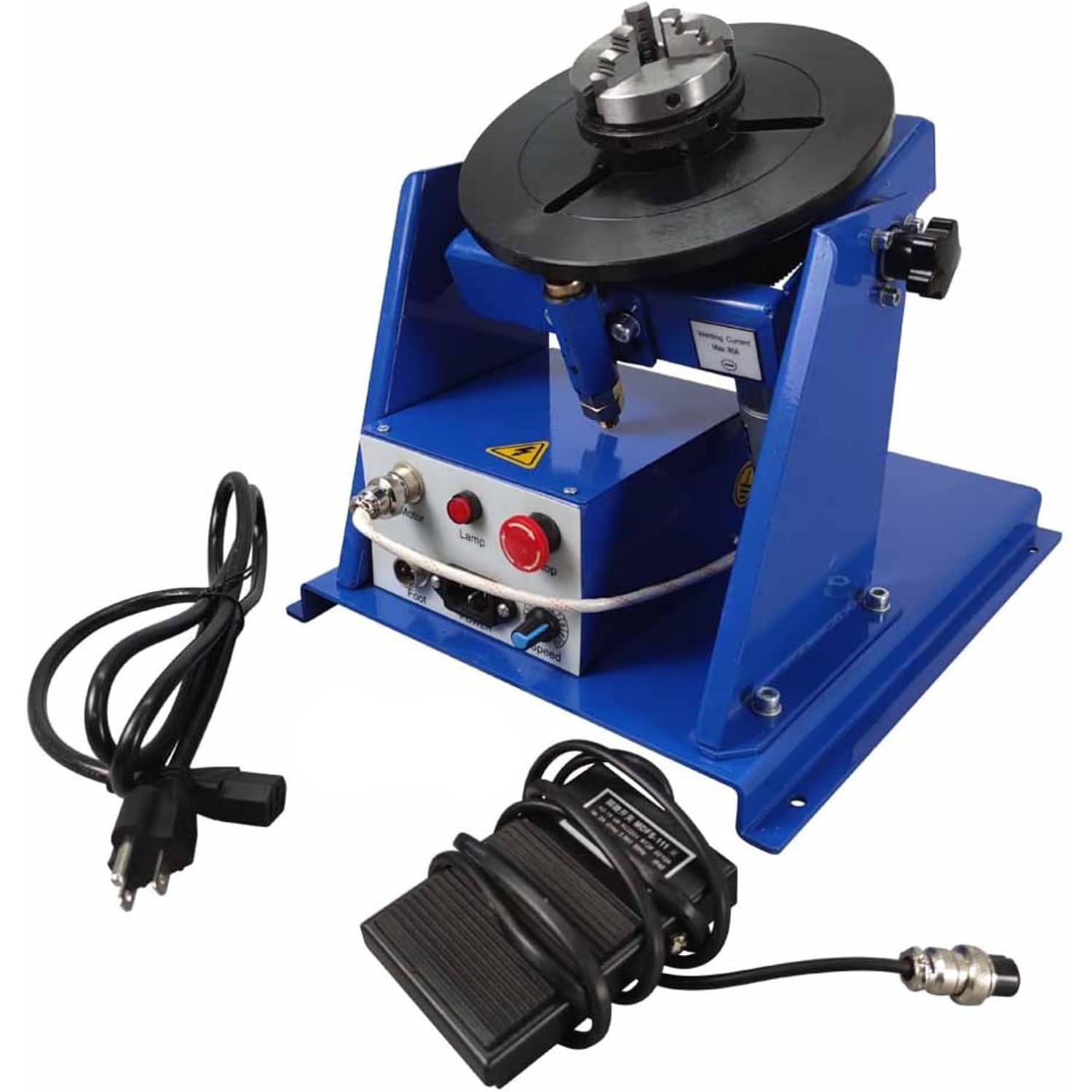 FHRKA Rotary Welding Positioner, 0-90o Welding Rotary Table Welder Positioner with 65mm Chuck (10KG), 180mm Welding Turntable (65mm chuck)