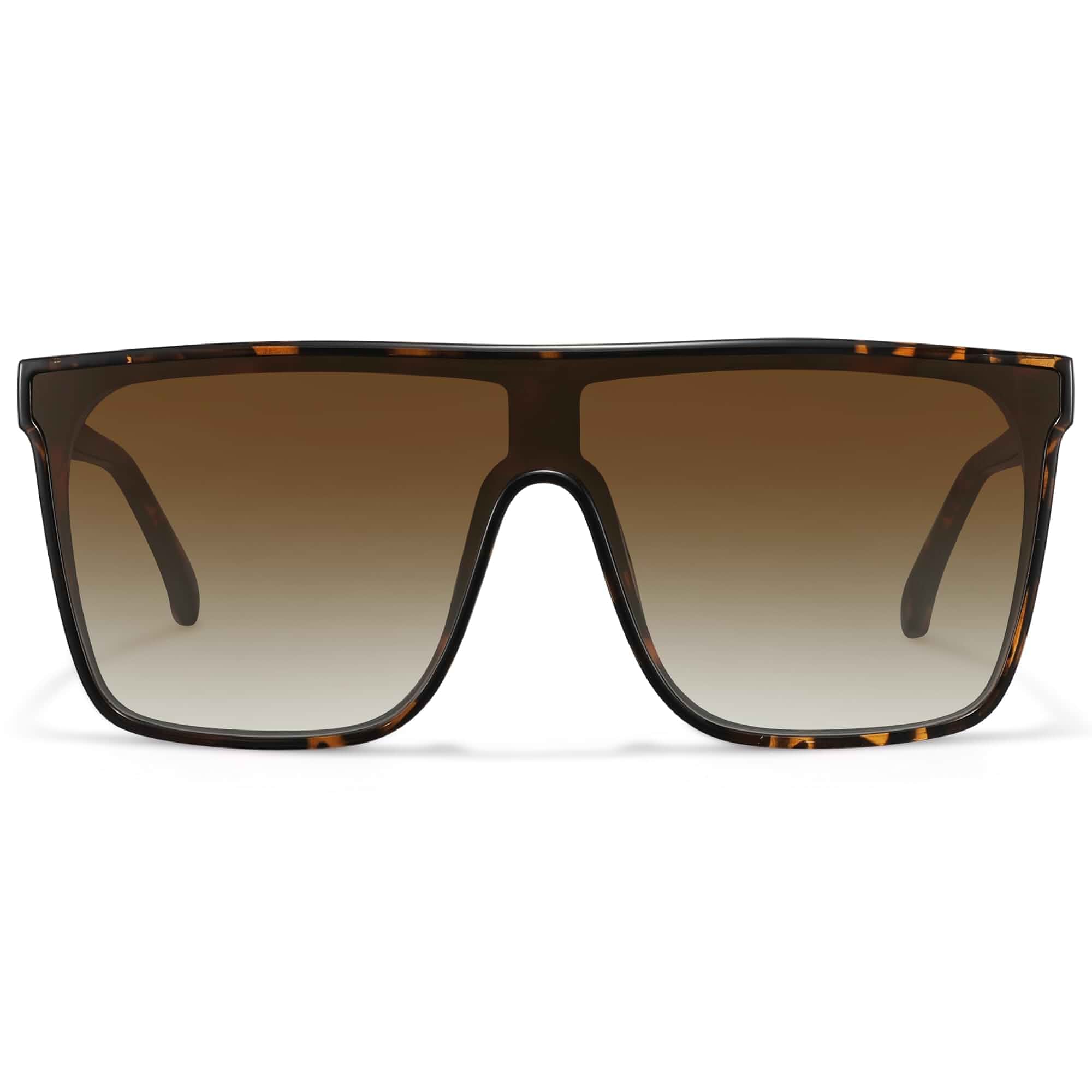 Fozono Trendy Square Oversized Sunglasses for Women Men Retro Flat Top Shield Sun Glasses UV Protection Once Piece Lens