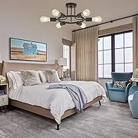 Vista 6 de 6 Luces Lámpara de Araña Sputnik Modernas Accesorios de Iluminación Modernas Lámpara de Techo Negra Montaje Semiempotrado Luz de Techo Industrial