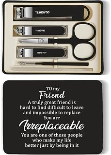 Friend Gifts for Women Nail Clipper Set, 6 Pcs Toenail Clippers, Stainless Steel Fingernail Clipper Sharpest Thick Toenail & Ingrown Nail Clipper Set (Friend Black)