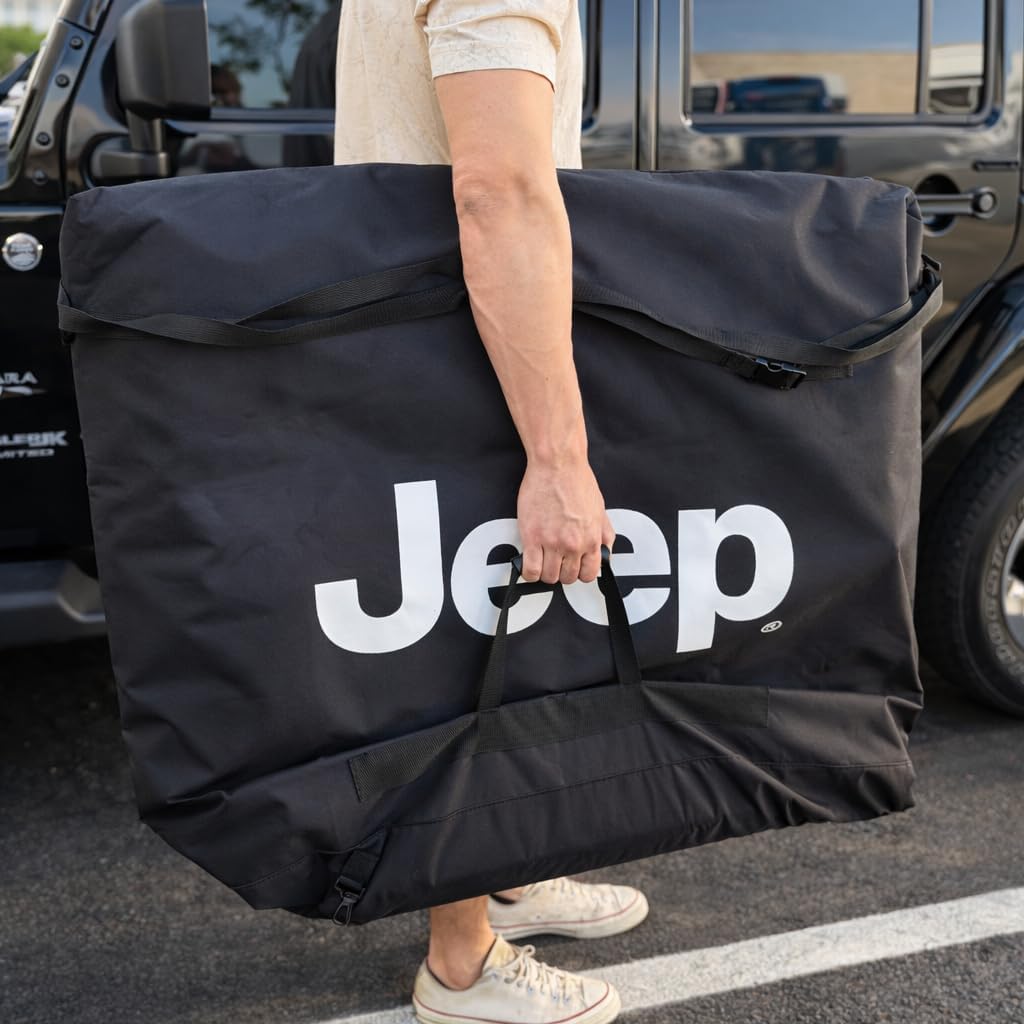 Jeep Freedom Top Hardtop Panel Storage Bag for 2007-2026 Wrangler JK JKU JL JLU and Gladiator JT - Padded Protective Carry Case 2-Door and 4-Door Sport, Sahara, Rubicon, Unlimited models (Jeep Logo)
