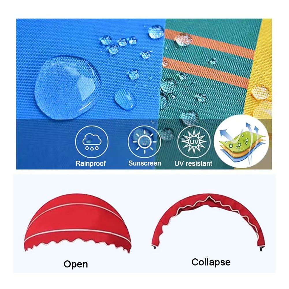 Tenda parasole per porte e finestre, decorazione francese, telaio pieghevole zincato, tessuto resistente ai raggi UV e impermeabile, per giardino, portico, residenziale e commerciale