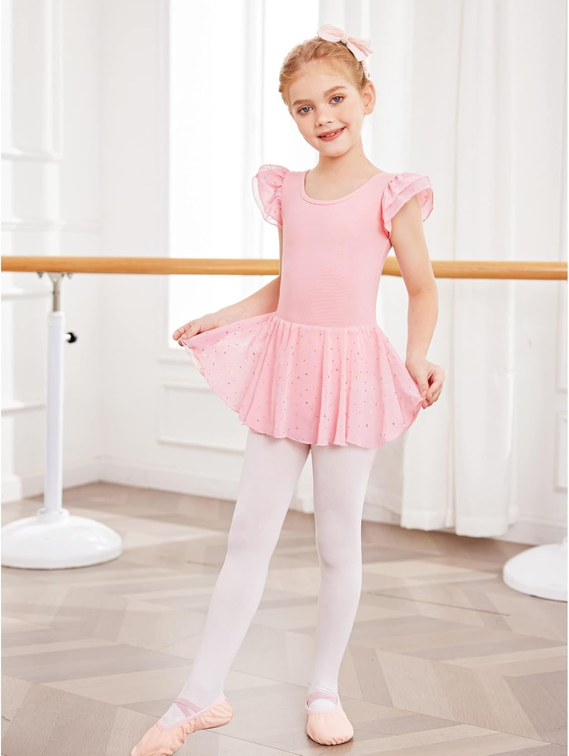 trudge Kinder Ballettkleidung Ballettkleid Mädchen Kurzarm Langarm Baumwolle Balletttrikot Ballettanzug Tanzkleid Tanzbody mit Rock Tütü - Image 5
