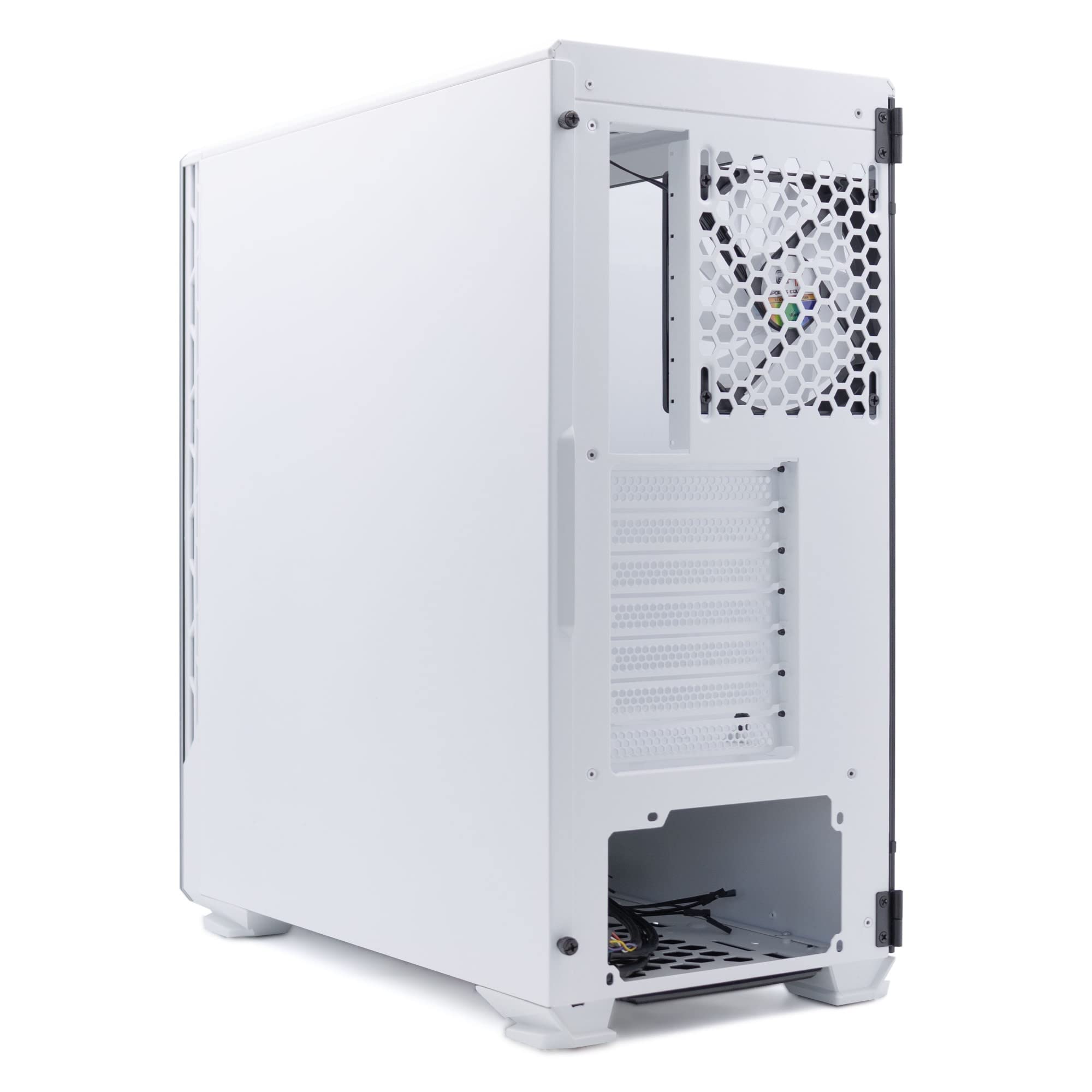 Simpletek Case Gaming Bianco Trasparente LED ARGB Frontali | ATX MICRO-ATX MINI-ITX mATX Ventola 120mm RGB