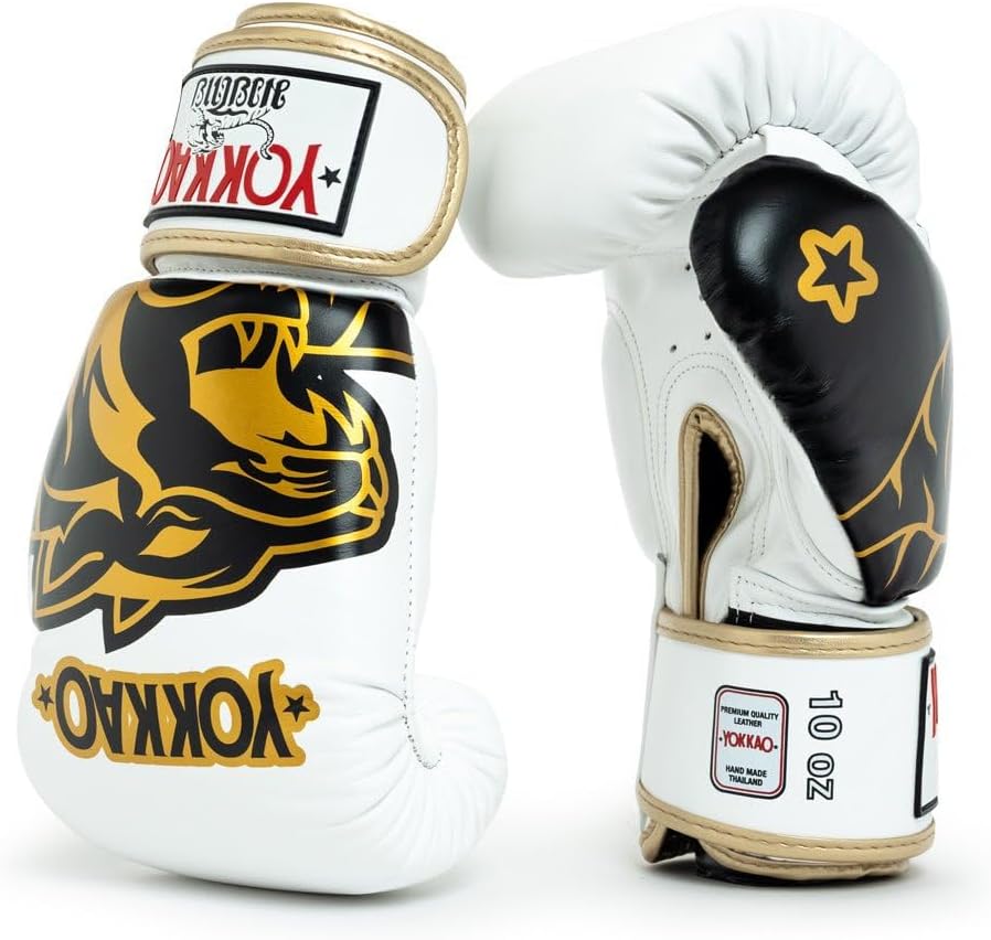 YOKKAO Design Breathable Muay Thai Boxing Glove | Premium Leather Training and Sparring Gloves for Men and Women | Winning Boxing Gloves | Punching Glove