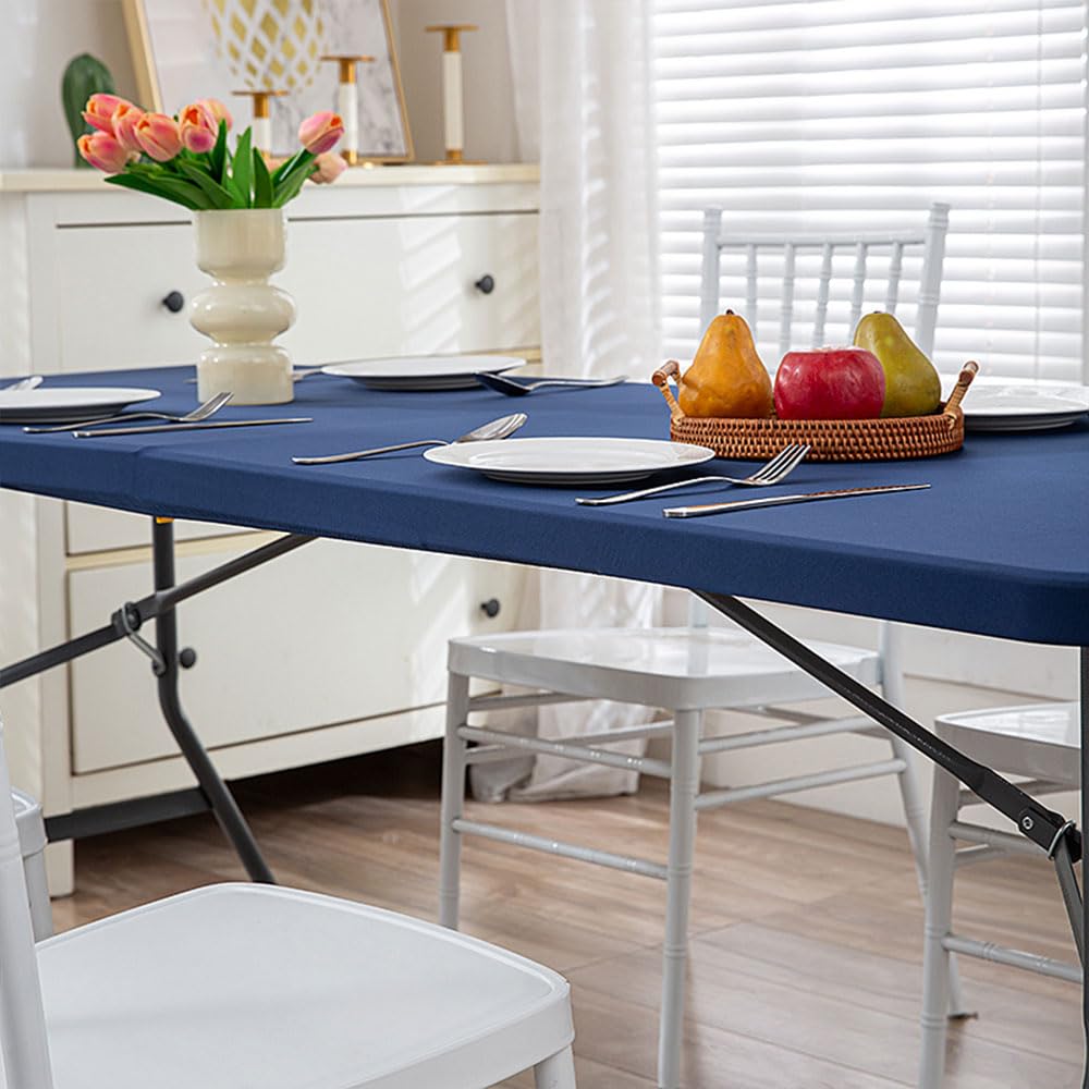 Nappe Rectangulaire Imperméable Avec Bord élastique - Motif Bois 3D Pour Table 254x104cm