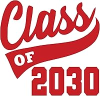 Vista 13 de Graduation Iron On Transfer, Class of 2030 Shirt Decal, HTV Graduate Patch, Pick Size Color (Black)