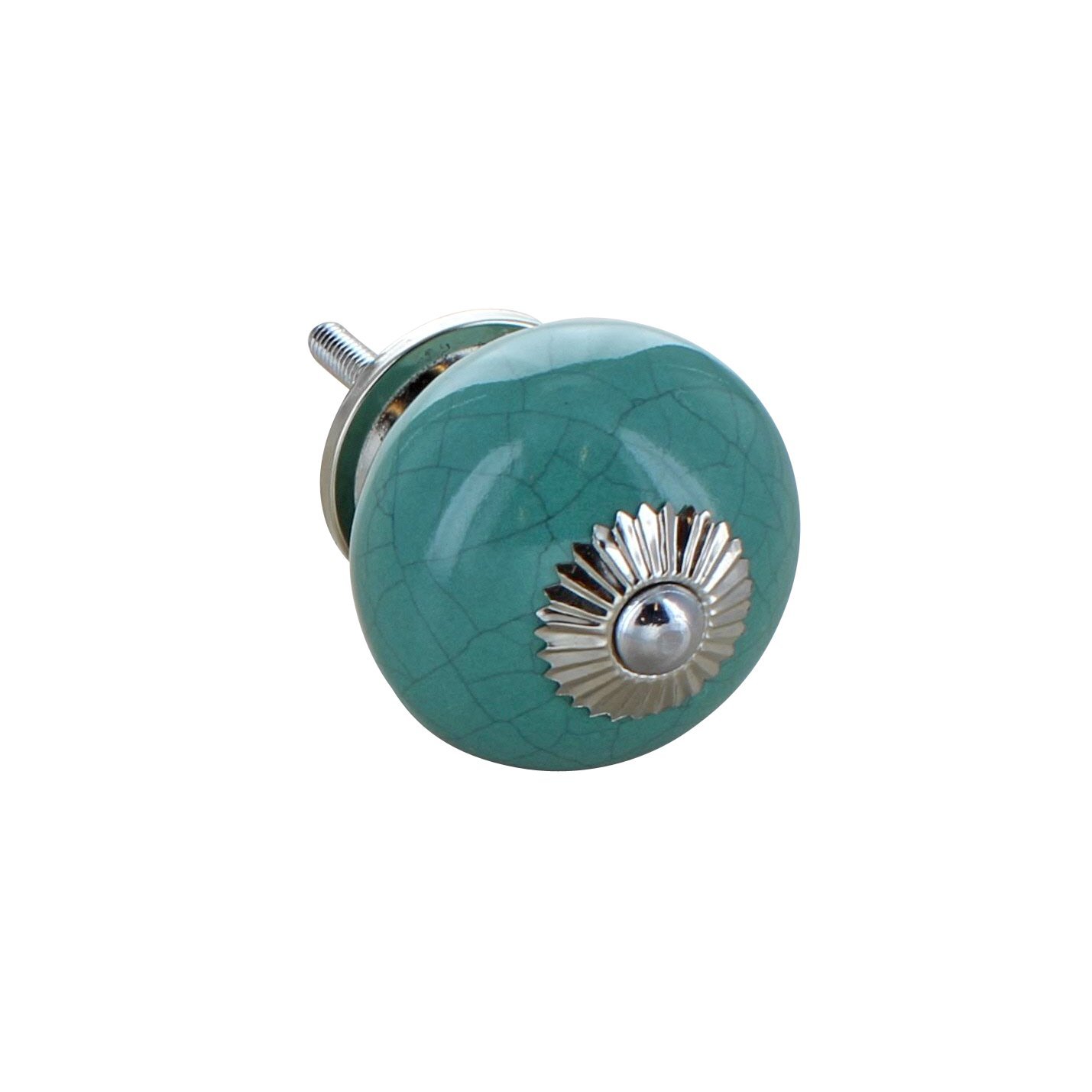 G Decor Dark Green Crackle Ceramic Door Knobs Cupboard Pull Door Handles 4506 (Dark Green)