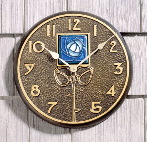 Whitehall Products Blue Dard Hunter Rose Clock, French Bronze #TOP10