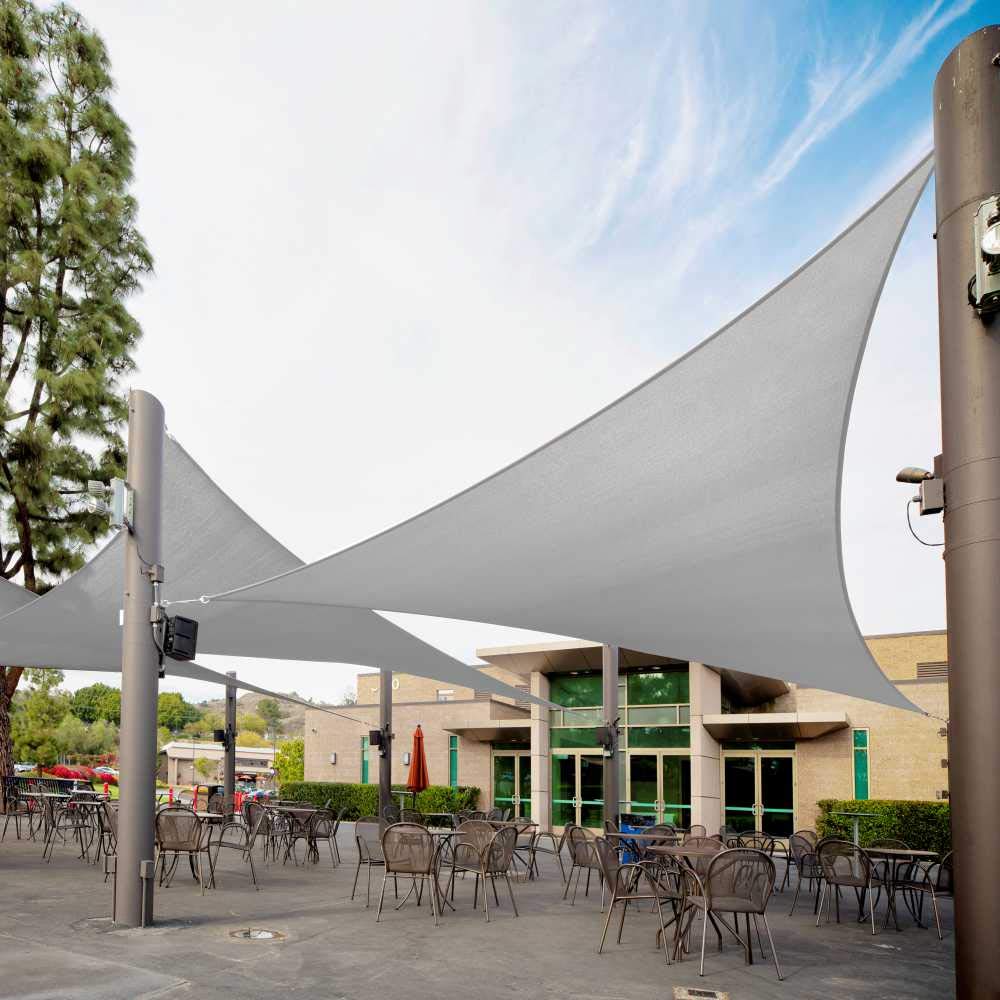 Royal Shade 22' x 22' x 22' Grey Triangle Sun Shade Sail Canopy Outdoor Patio Fabric Screen Awning RTAPT22 - UPF50+ 95% UV Blockage, Heavy Duty, Water & Air Permeable (We Make Custom Size)