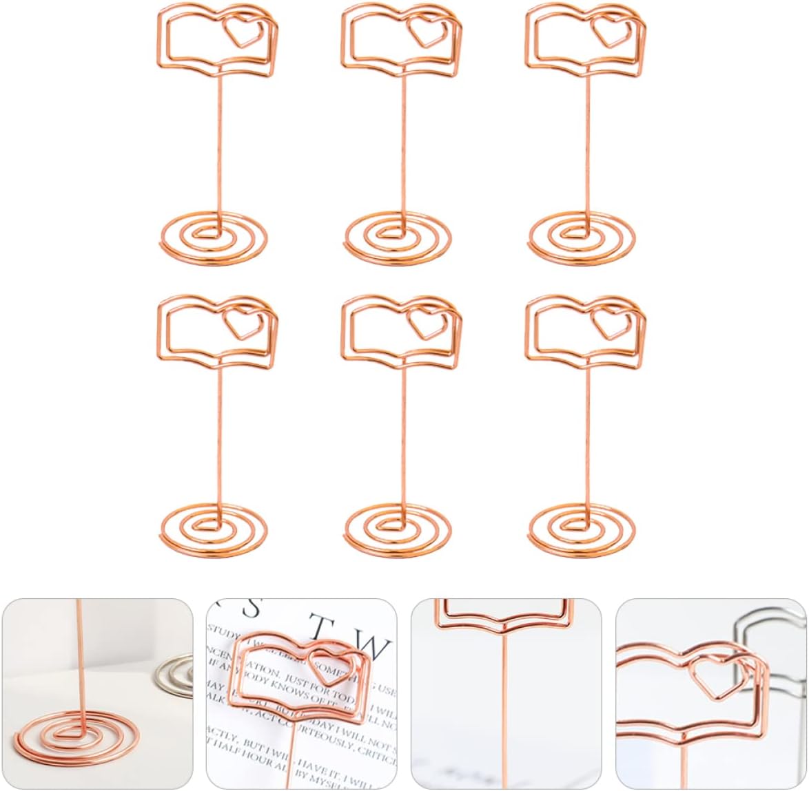 Unique Book Shape Photo Clips Wedding Table Decor Message Holder Desktop Cards Holder Wedding Favors
