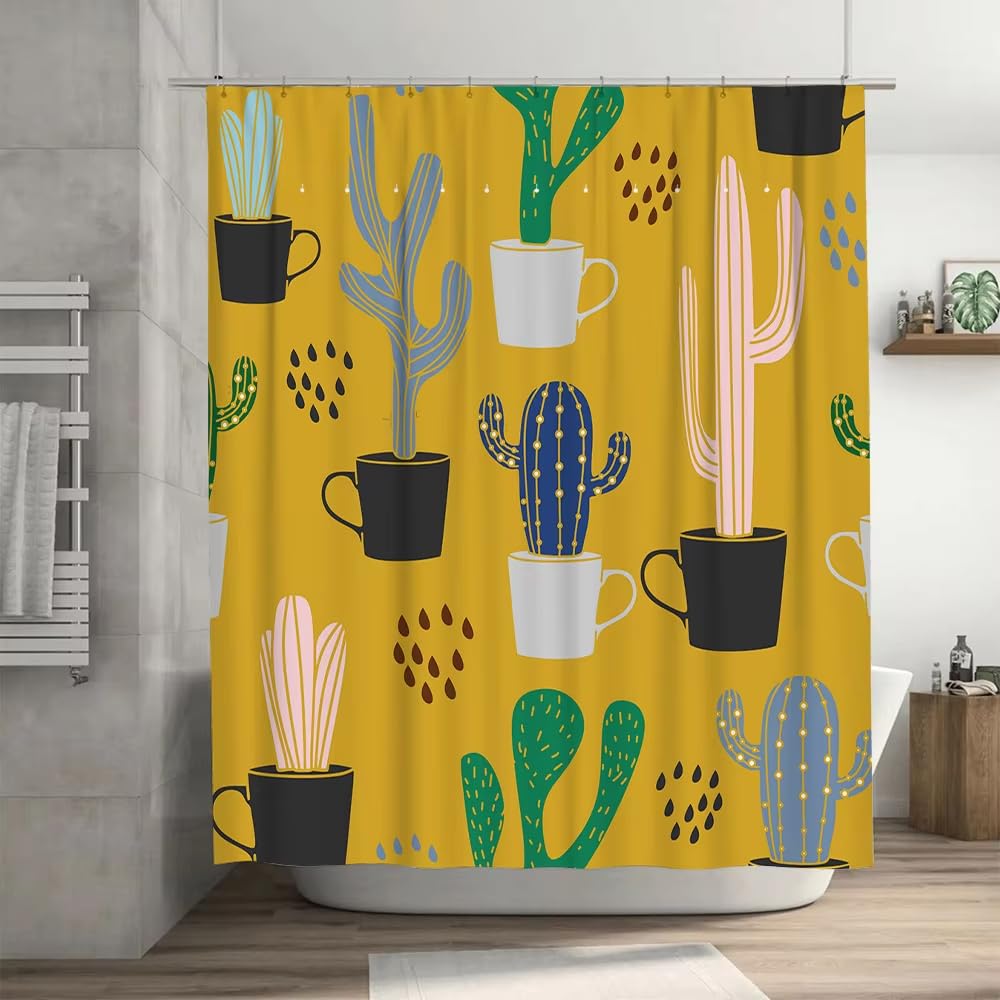 Rideau de douche imperméable anti-éclaboussures 140x210 motif rupestre marron contre l'humidité