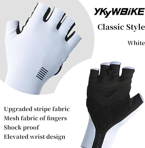 Miniatura 2 de YKYWBIKE Guantes de ciclismo transpirables, guantes deportivos acolchados de medio dedo, guantes de ciclismo antideslizantes, guantes de bicicleta