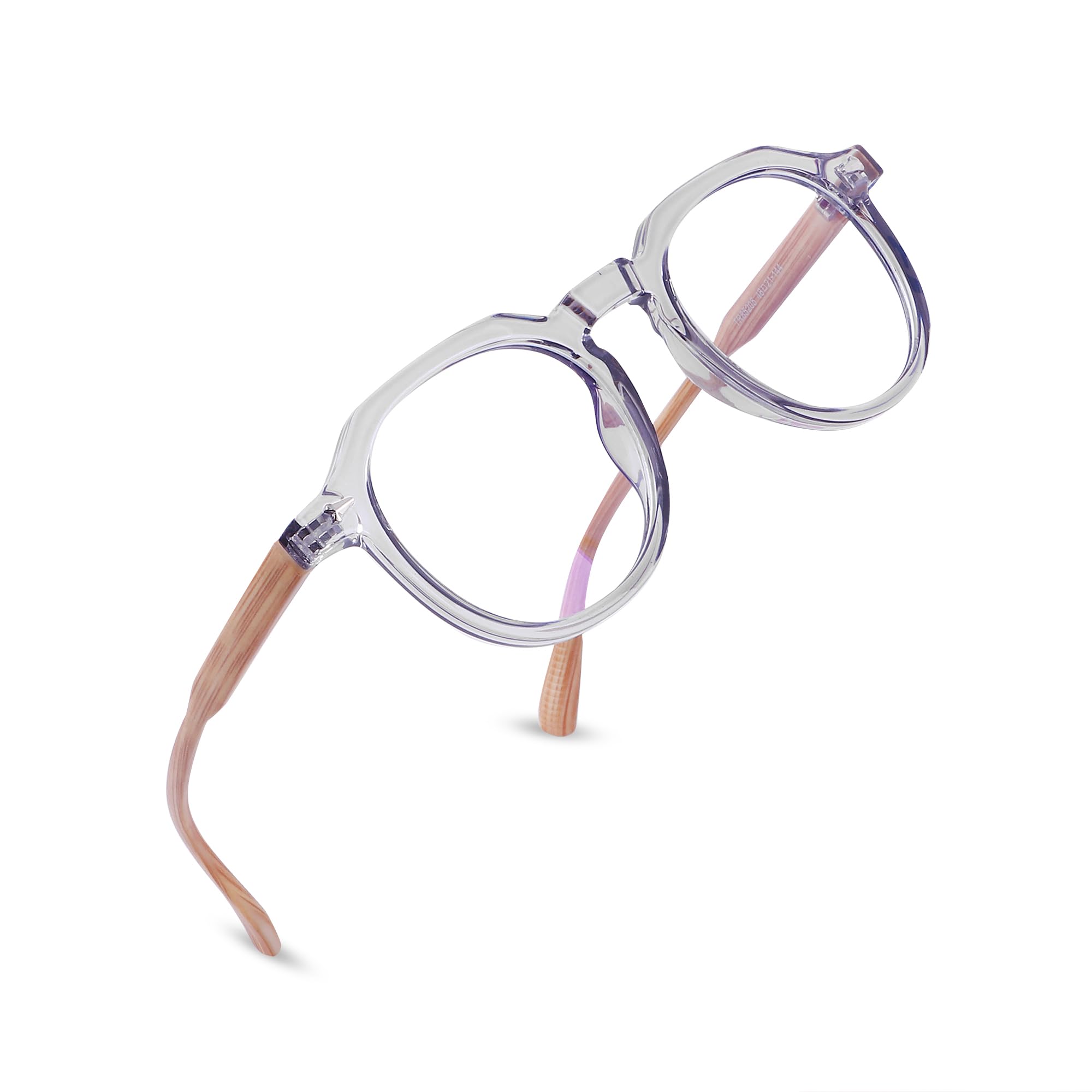 Black Jones Wooden Arm Bluelight Blocking Computer Eyeglasses Frame, Black and Brown, 55 cm (Woody Round Grey) (B0DHPQB9YH) Amazon Price History, Amazon Price Tracker