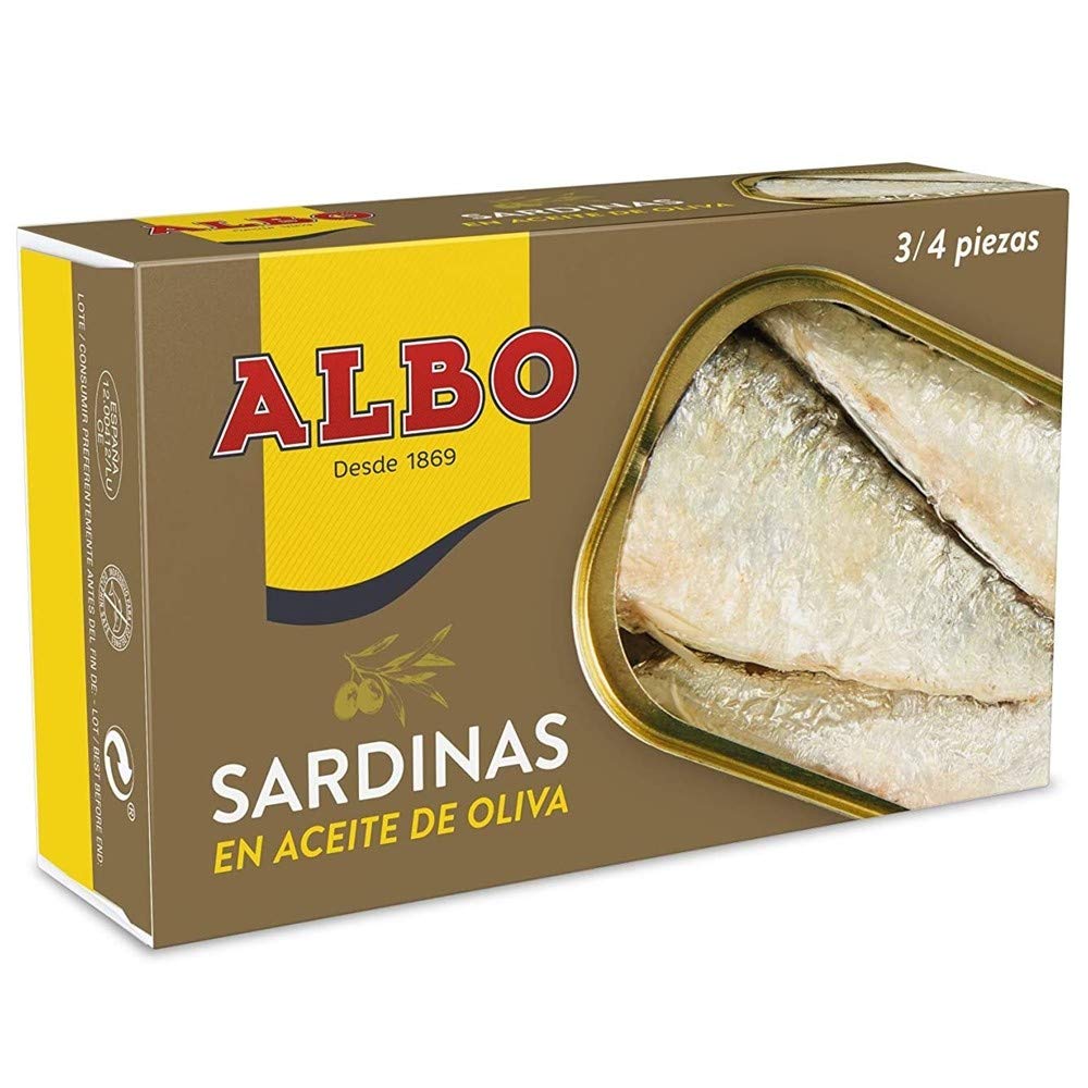 Albo Sardine in olio di oliva - 120 G Neto - Confezione da 6 unità
