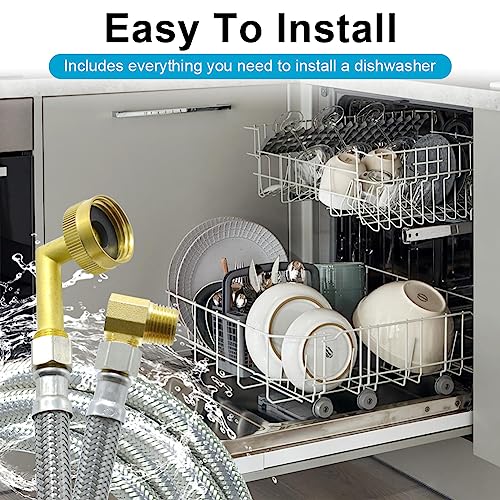 image for TT FLEX Universal Dishwasher Installation Kit,4 Ft Stainless Steel Dis