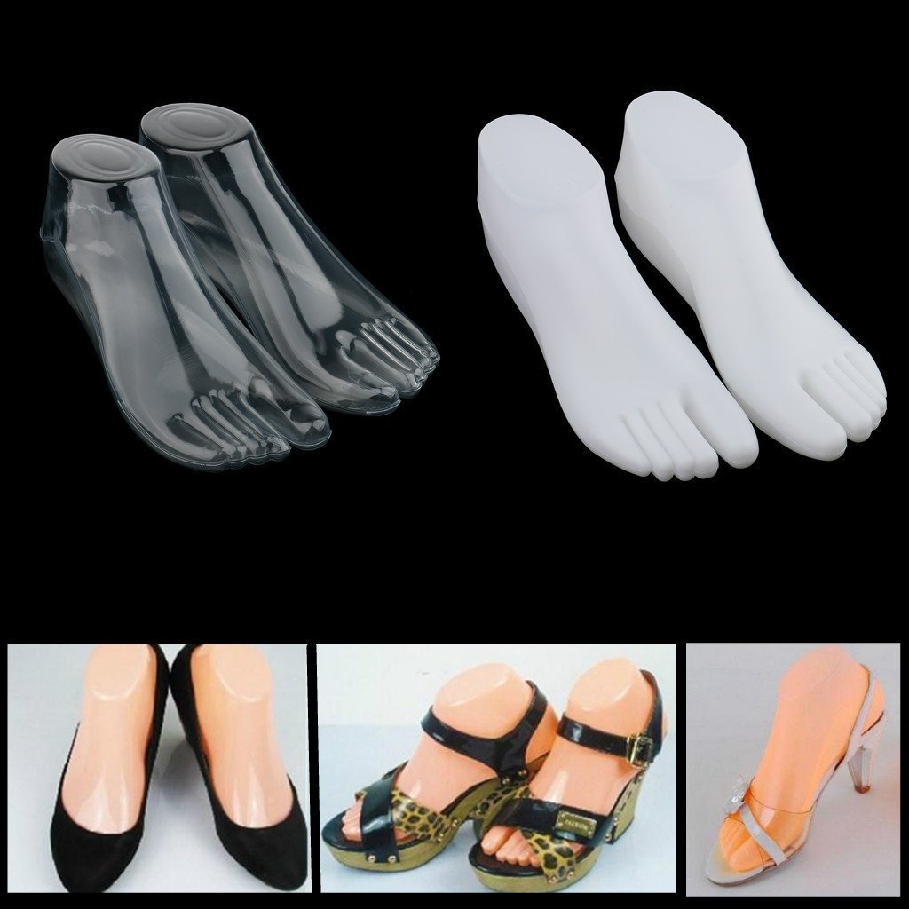 Manichino piedi femminili trasparente per display sandali scarpe calzini gioielli