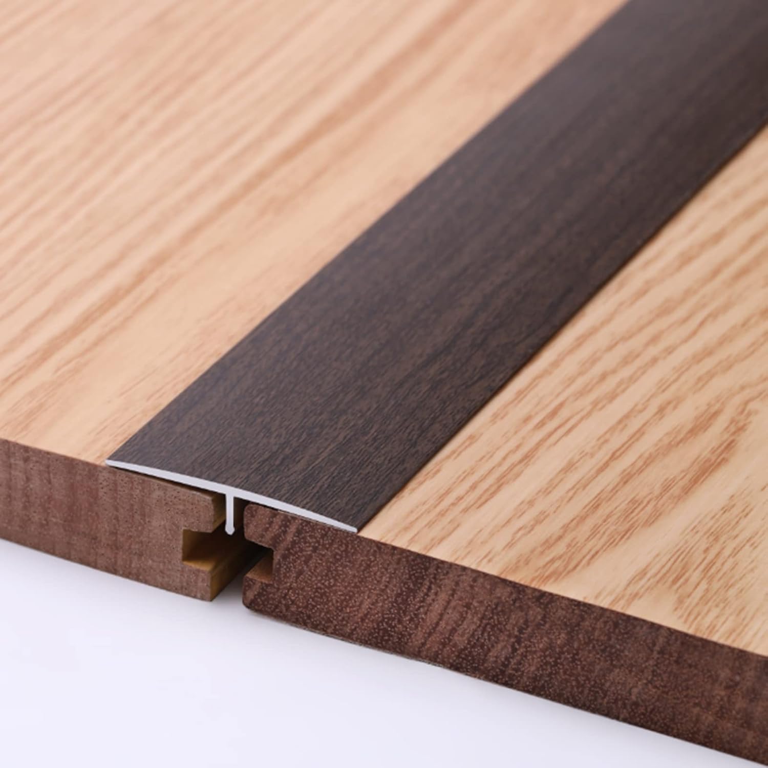 4cm Wide Transition Strip Flat Wood Grain Threshold Strip for Floors of Equal Height Edge Trim Strip of Durable and Waterproof mats (Style 3)