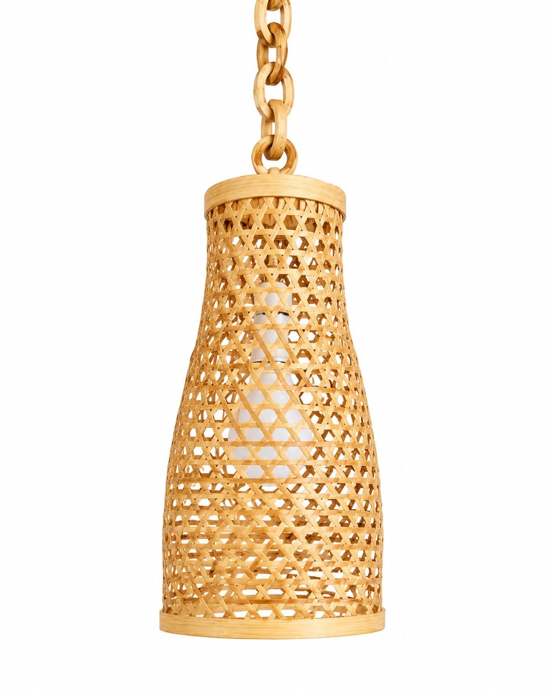 Handcrafted Bamboo Hanging Pendant Lamp Shade | Natural Woven Bamboo Ceiling Light Cover | Eco-Friendly Decorative Hanging Lantern for Living Room, Bedroom, Balcony & Café-image-25