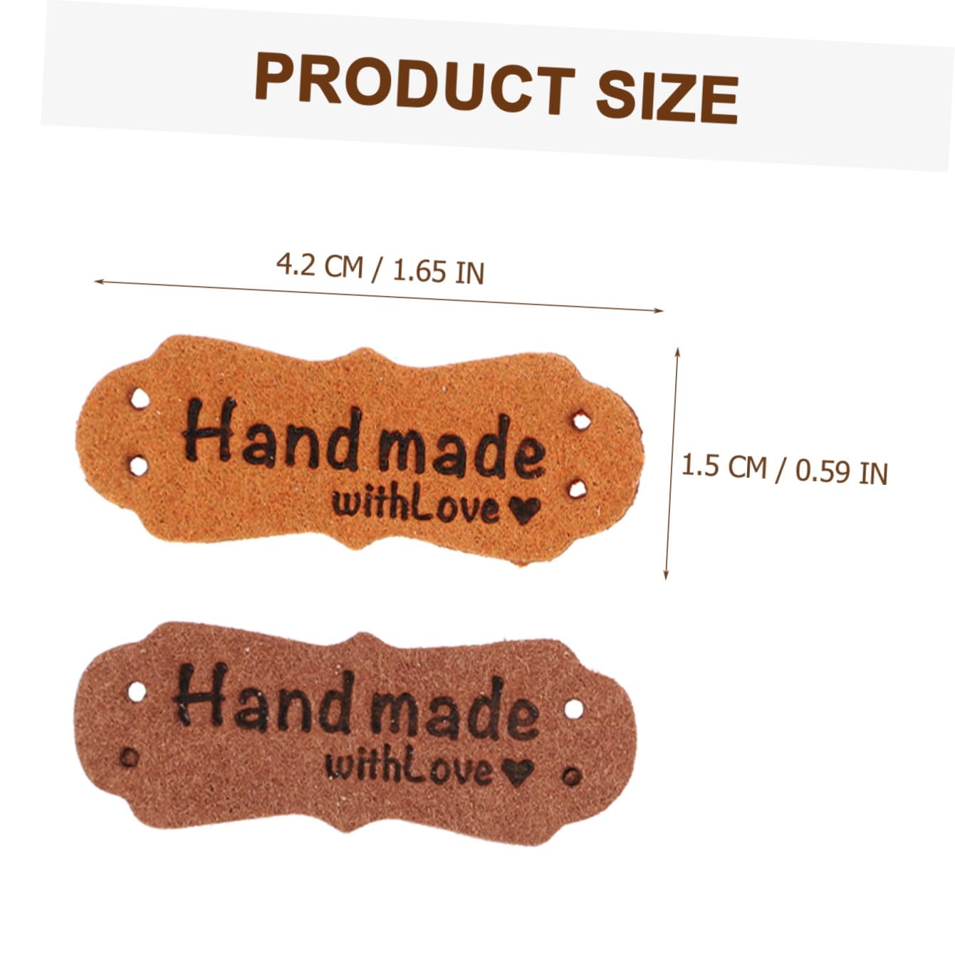 NUOBESTY 4 Ensembles Étiquette En Cuir Faite À La Main Marqueurs De Tissu Étiquette D'étiquettes À Tricoter Tissu Calicot Coudre Des Étiquettes Fait Main Vêtements 100 Pièces * 4