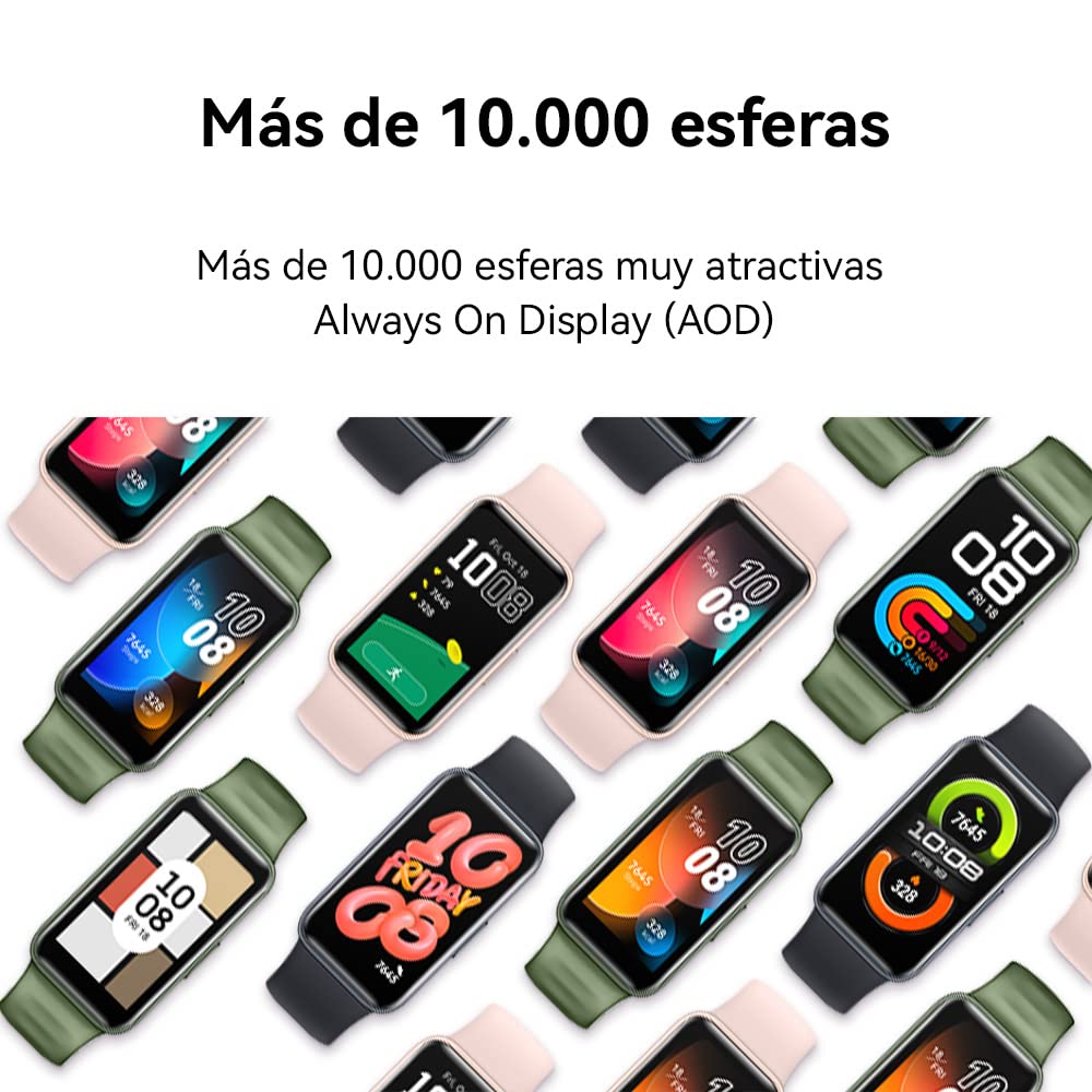 HUAWEI Band 8 Smart Watch, Diseño fino, Seguimiento Preciso del Sueño, Batería de 14 días, Compatible con Android e iOS, para Salud y Bienestar,Versión Española, Rosa