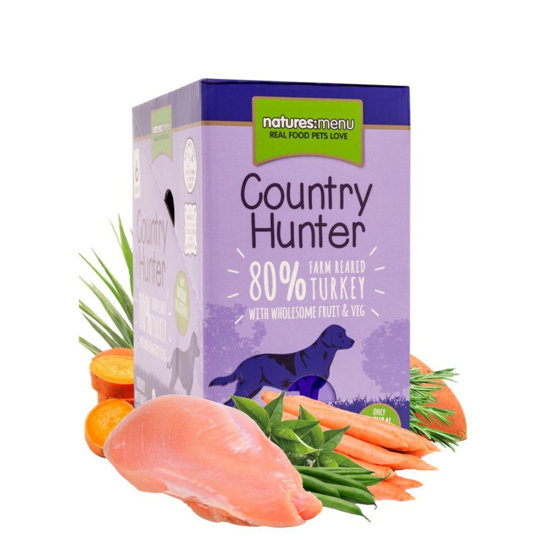 Country Hunter Grain Dog Pouches -Free Adult Wet Dog Food - Turkey 6*150G