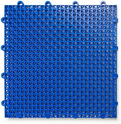 DuraGrid CRROYB, Royal Blue Cross-Rib Design, Interlocking Modular Self-Draining Multi-Use Safety Floor Matting (Single Tile),