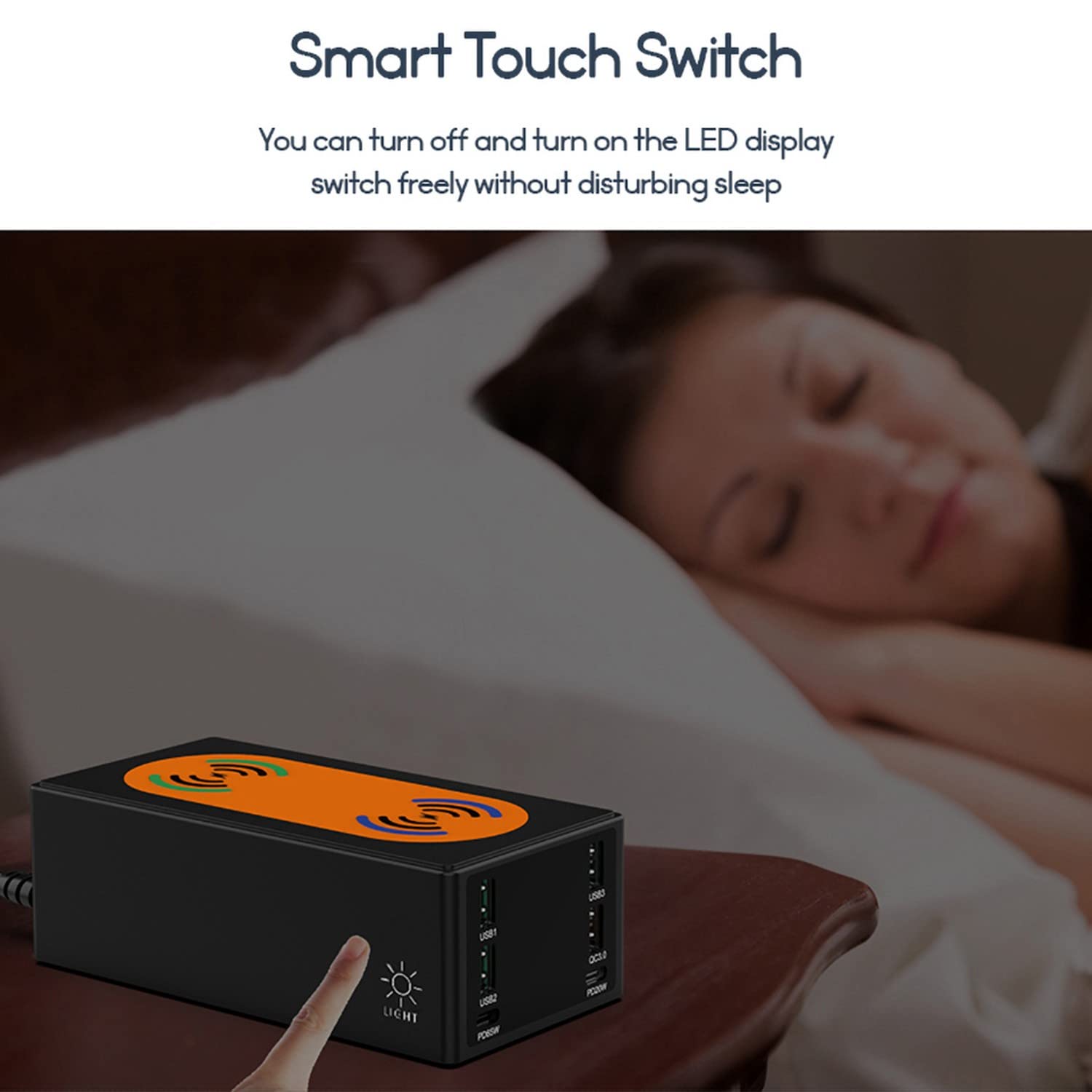 150W 6 Porte Caricatore USB, Stazione di Ricarica con Doppio Caricatore Wireless Base di Ricarica (QC 3.0 e PD), Caricatore Multiplo USB con LED Schermo USB Charger per iPhone iPad Samsung