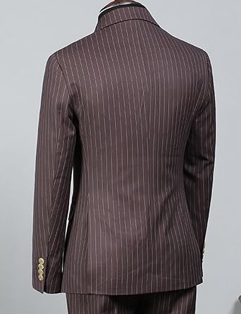 Men's Striped Blazer Business Casual Spring Summer Jacket Slim Fit Peak Lapel Formal