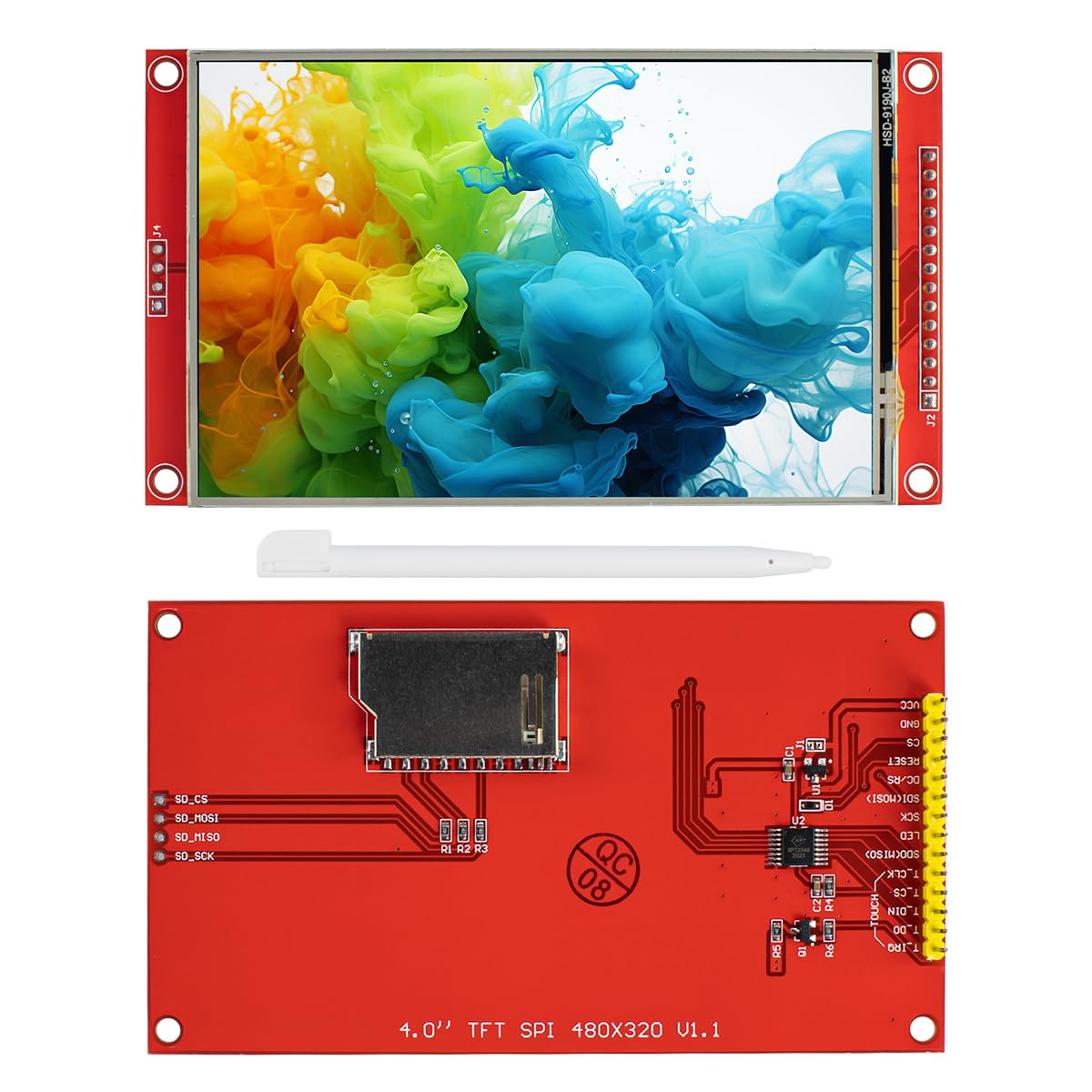 LAFVIN Écran tactile TFT LCD de 4,0 pouces 480x320 SPI Série ST7796S avec stylet tactile Compatible avec Arduino