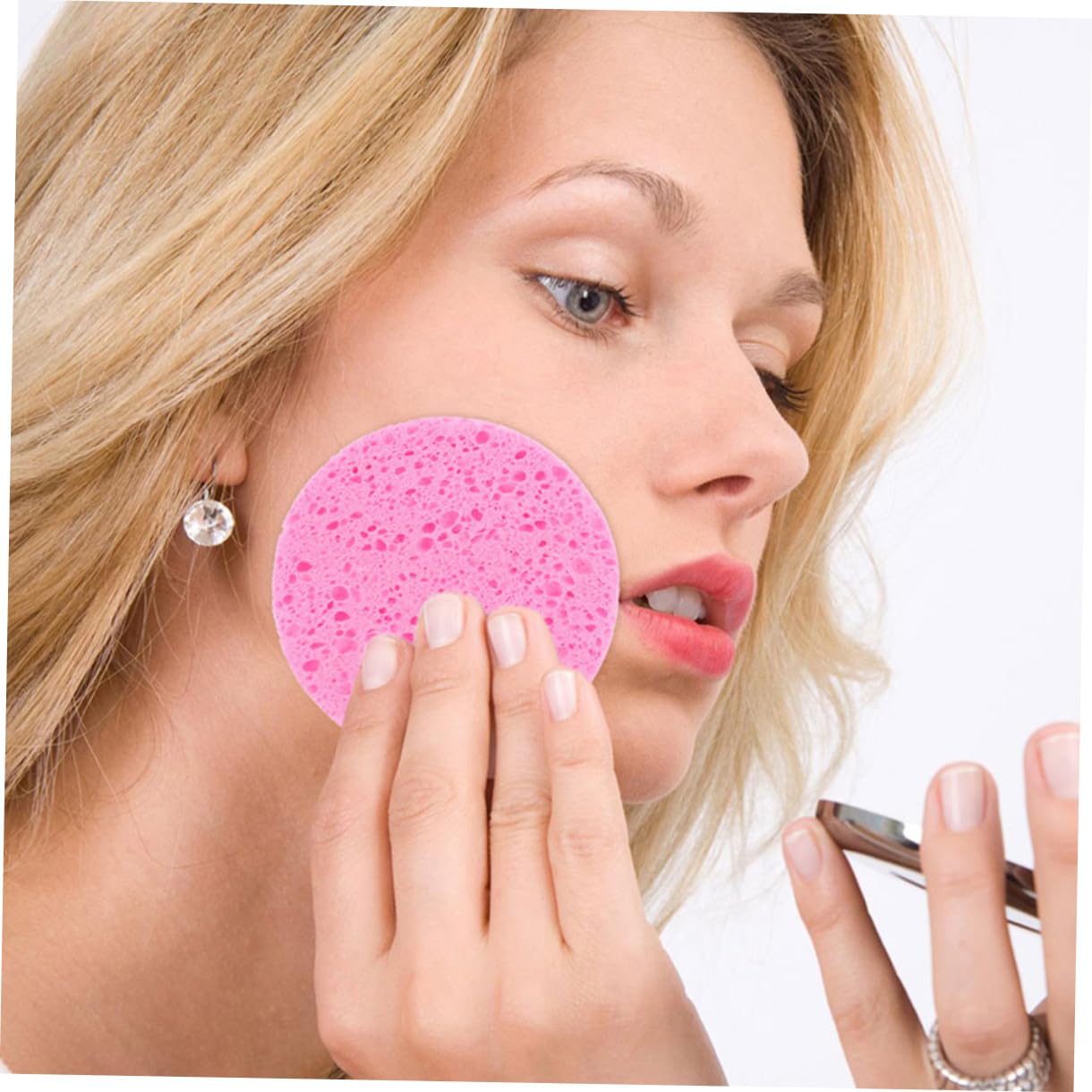 Spugna Viso Rotonda in Cellulosa 30 Pezzi per Pulizia Viso | Rimozione Make-up e Azione Esfoliante, Adatta a Pelle del Viso, Formato Compresso per Uso Quotidiano Colore Casuale