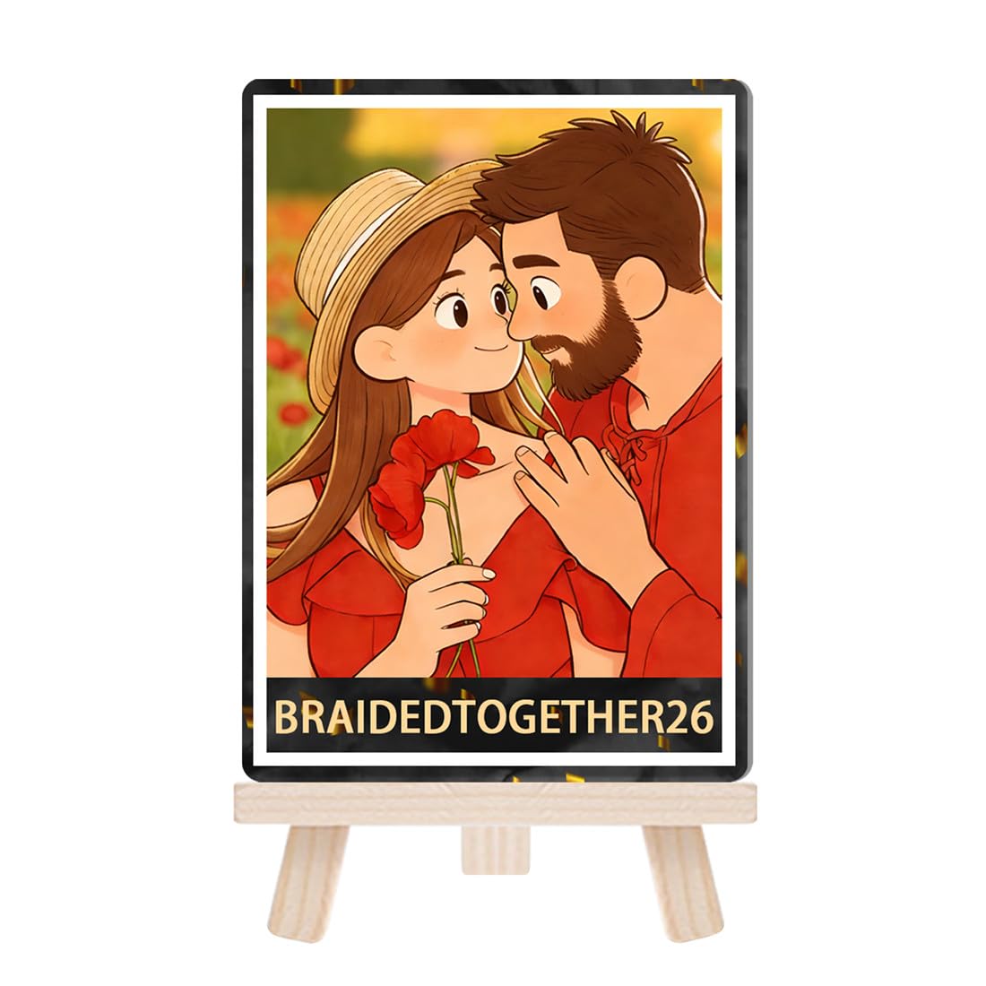 Personalised Cartoon Couple Anniversary Card Custom Name Photo Funny Card Gift For Husband Wife Couples Valentine Birthday Anniversary (S 09)