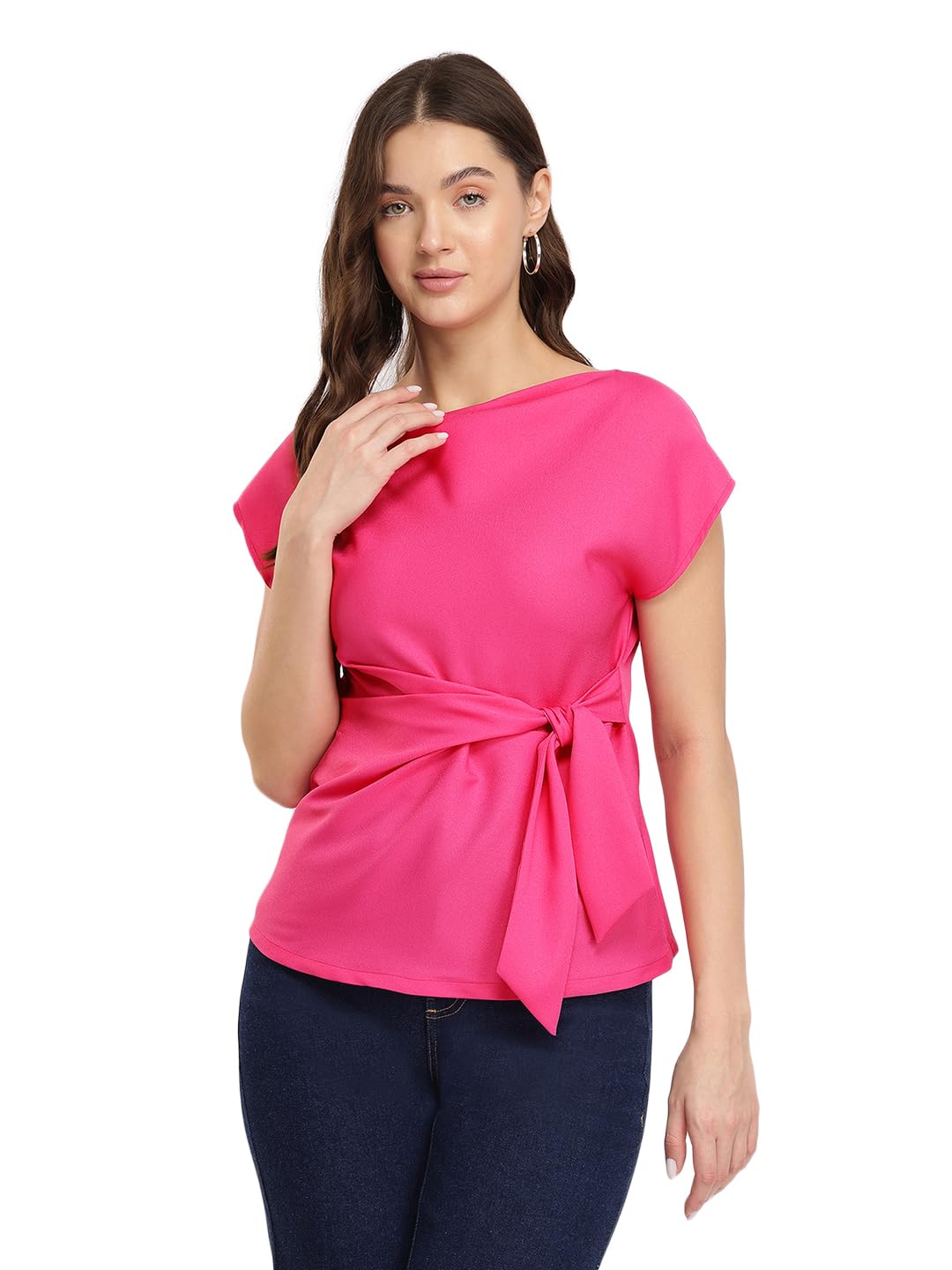 fablestreet Stretchable Tie-up Top - Pink-picture-16
