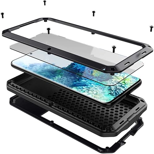 Funda de metal para Galaxy S20 5G, resistente a prueba de golpes, de aluminio, con protector de pantalla integrado, 360 grados, cubierta protectora