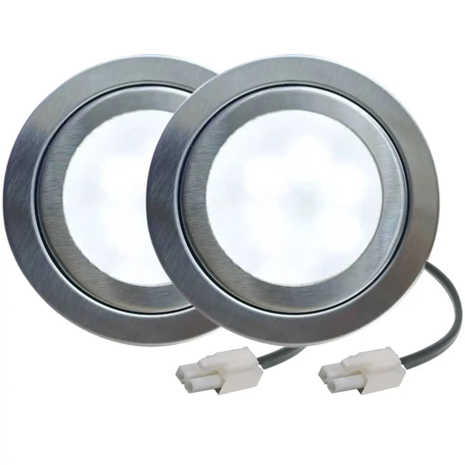 ruehalf 2Piece LED 12V DC Ductless Cooker Range Hood Light Lamp 1.5W Equivalent 20W Halogen Frosted Glass Compatible Electronic Ballast(6000K,EL CONNECTOR_12VDC)
