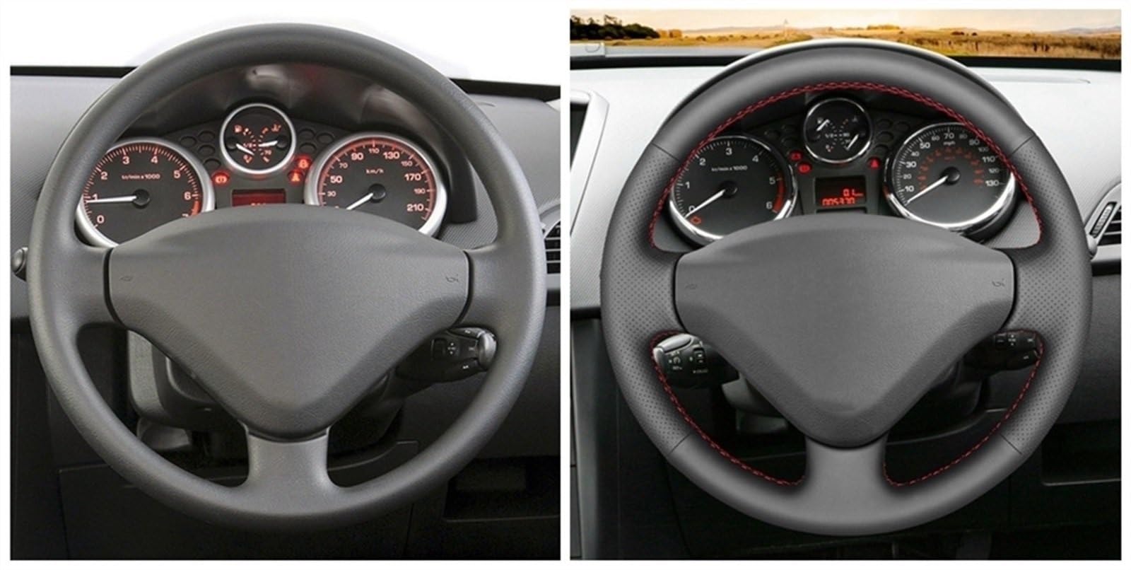 Housse De Volant De Voiture En Cuir Véritable Bricolage, Pour