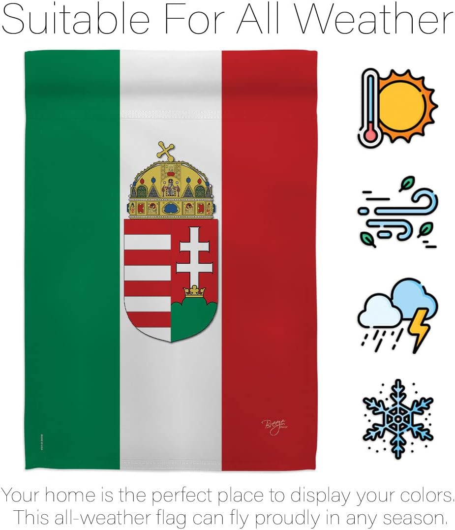 Breeze Decor Hungary Garden Flag Regional Nation International World Country Particular Area House Decoration Banner Small Yard Gift Double-Sided, Made in USA