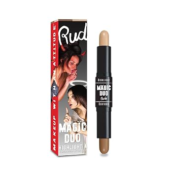 Magic Duo Highlight and Contour - Tan by Rude Cosmetics for Women - 2 x 0.15 oz Highlight and Contour