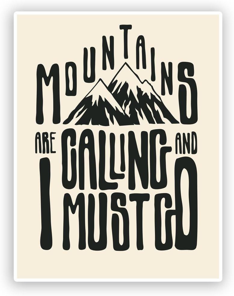 2 x 15cm/150mm The Mountains are Calling Vinyl Stickers Hiking Ski Snowboarding #7508