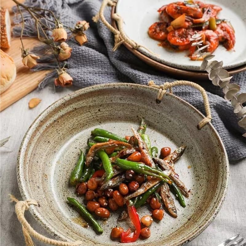 Pratos platear de Cena cerámica Japonesa Gruesa Hecho a Mano, Frutas, Bandeja for arroz Vajilla