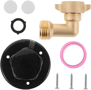 Ciieeo reemplazo de entrada de agua rv Entrada para RV Instalación de RV Filling entrada de llenado de agua rv entrada de agua para vehículos recreativos latón Negro