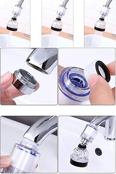 3 Function Transparent 360 Degree Swivel Faucet Head With Water Purifier Hopper