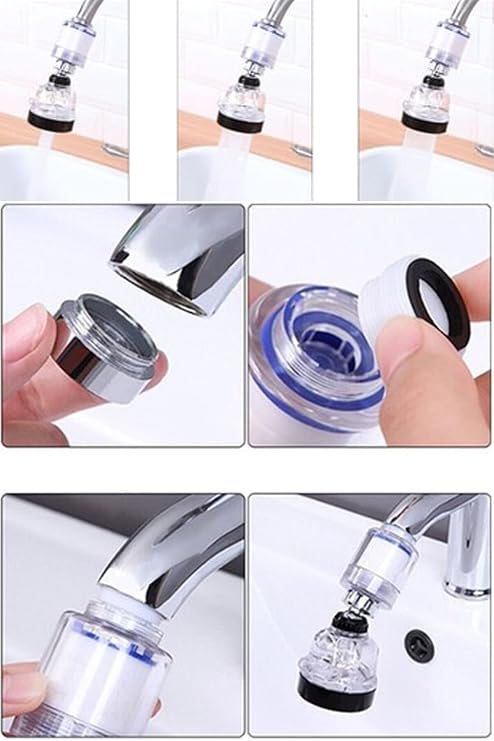 3 Function Transparent 360 Degree Swivel Faucet Head With Water Purifier Hopper