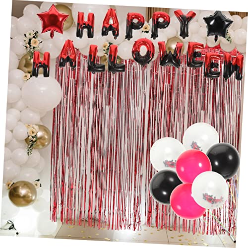 Abaodam 2 Conjuntos De Cortina De Chuva De Balão Conjunto De Balões De Halloween Decorações Vermelha