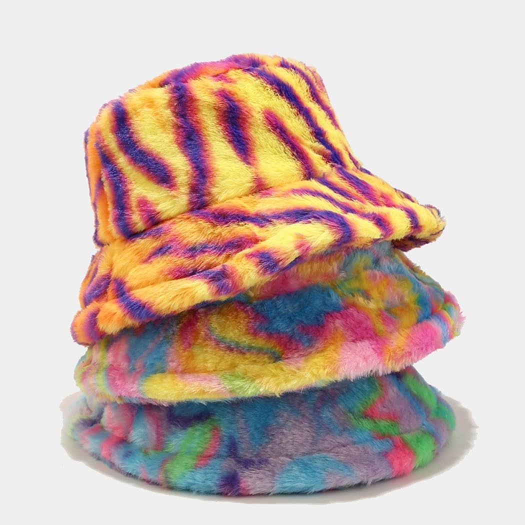 Quanhaigou Winter Faux Fur Bucket Hat,Fuzzy Warm Hat for Women Men, Fluffy Fisherman Cap - Image 4
